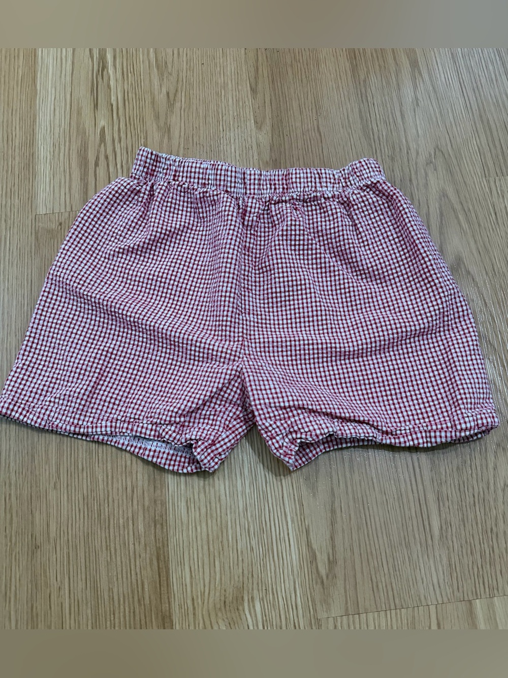 Little English Red Gingham Seersucker Kids Shorts 4T